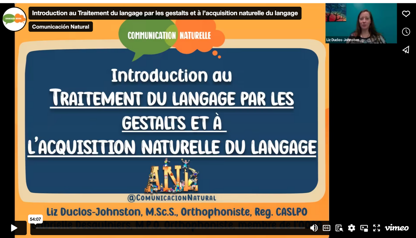 Gratuit: Introduction au Traitement du langage par les gestalts et à l’acquisition naturelle du langage