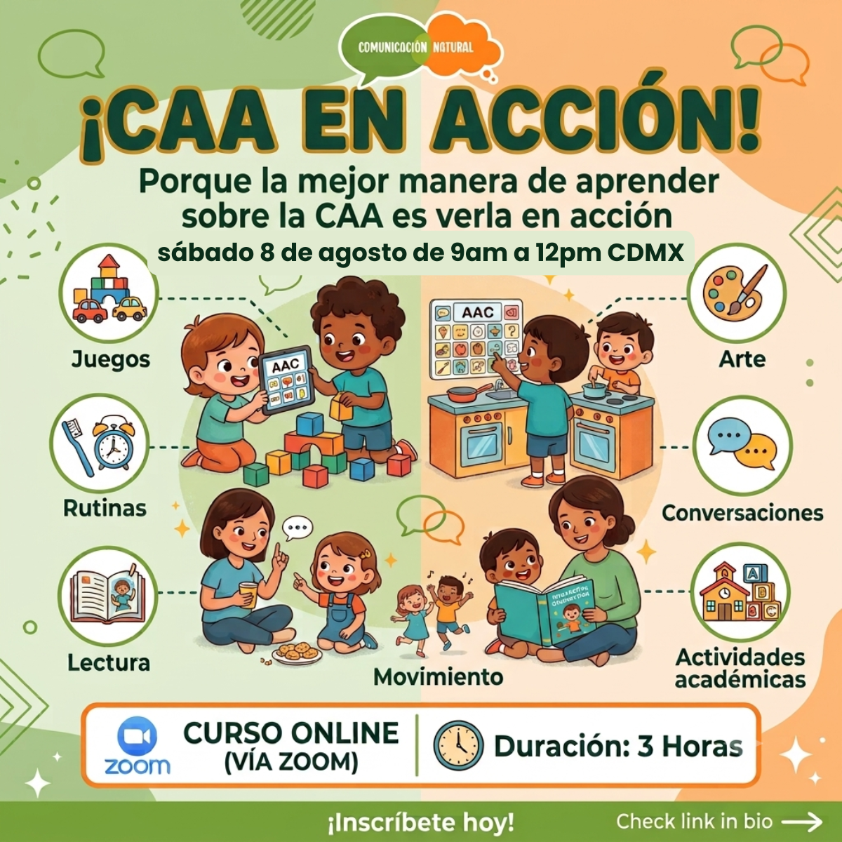 ¡CAA en acción! Taller sincrónico de 3 horas